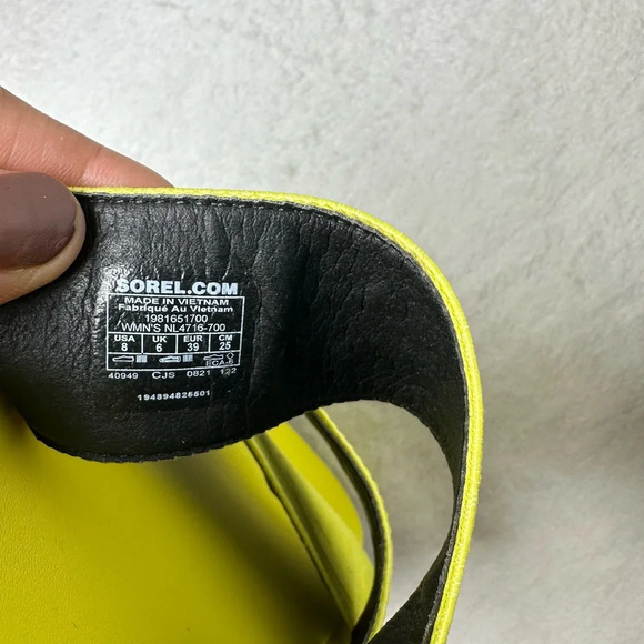 Sorel Green Sandal Woman's  Slip On Platform Adjustable Stretchy Straps  SZ 8 - Picture 9 of 13